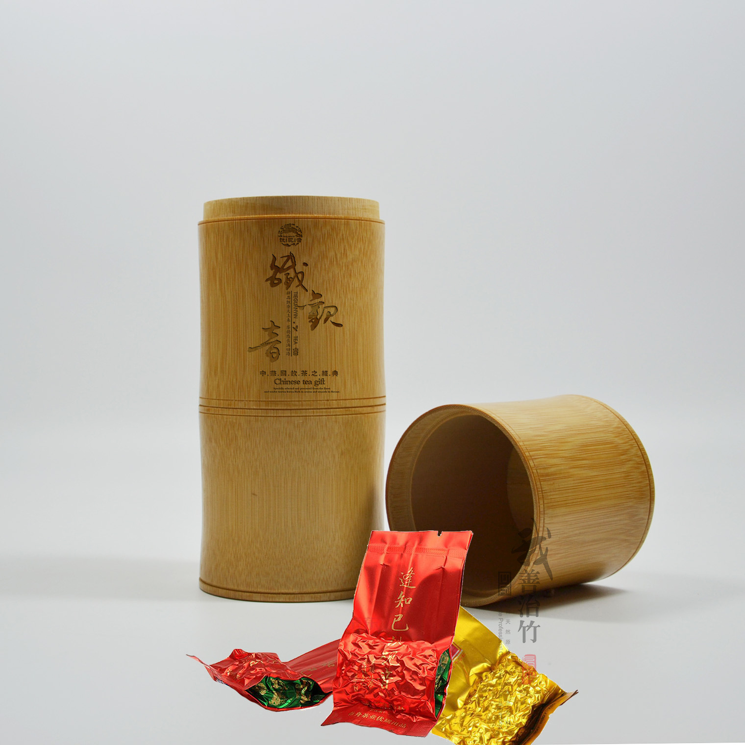 厂家直供竹罐竹茶叶筒茶仓茶筒竹包装拼接罐分段式竹筒3节筒