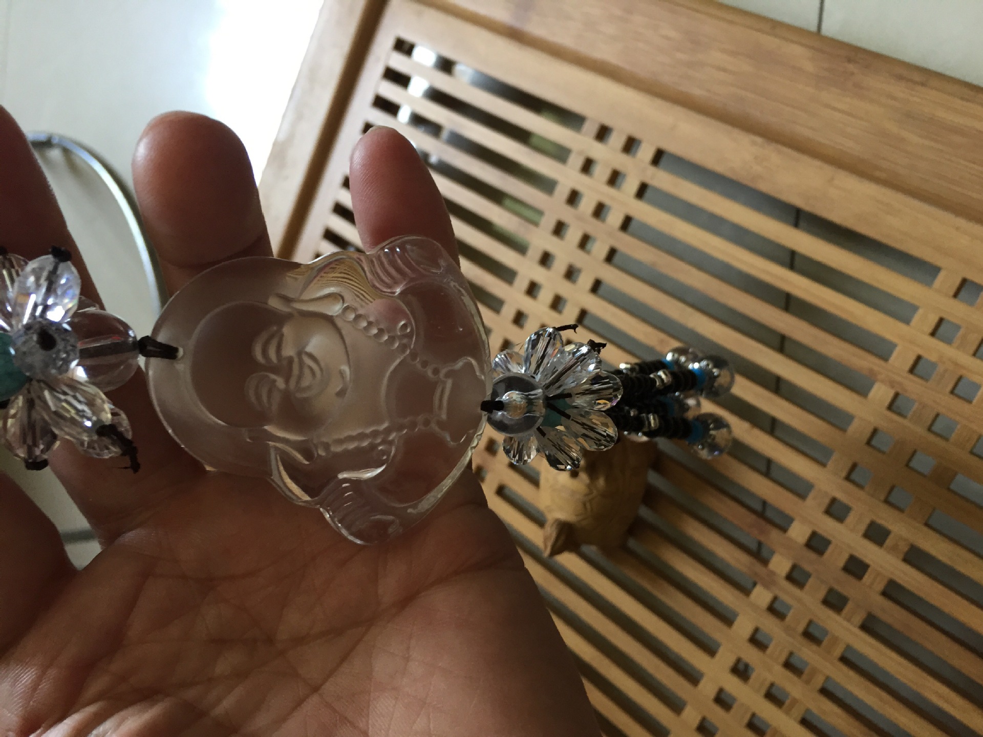 用品   新品新款 水晶弥勒佛挂饰摆件    汽车挂件用