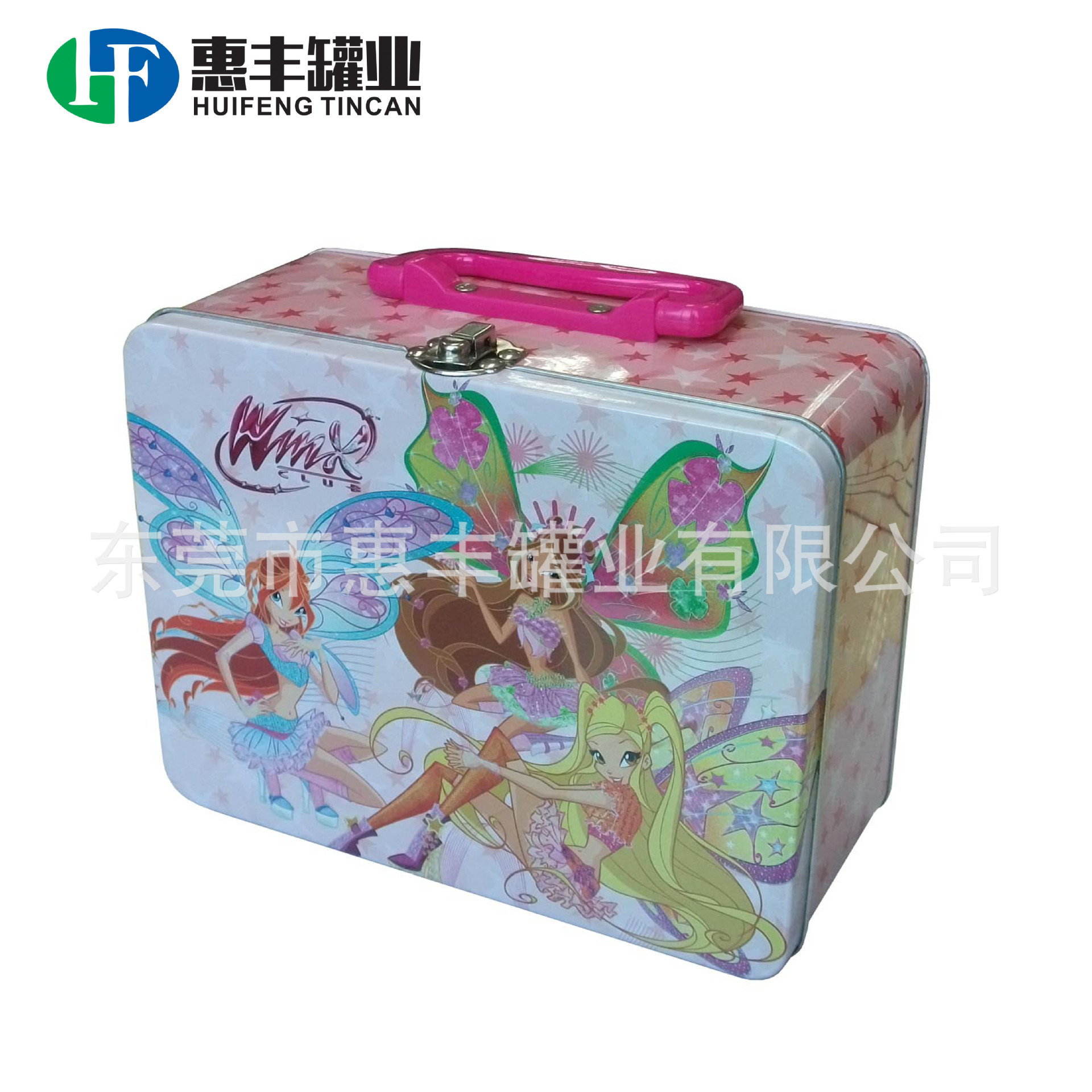 供应蝴蝶公主手挽铁罐 公仔玩具礼品包装盒 面膜化妆品收纳铁盒