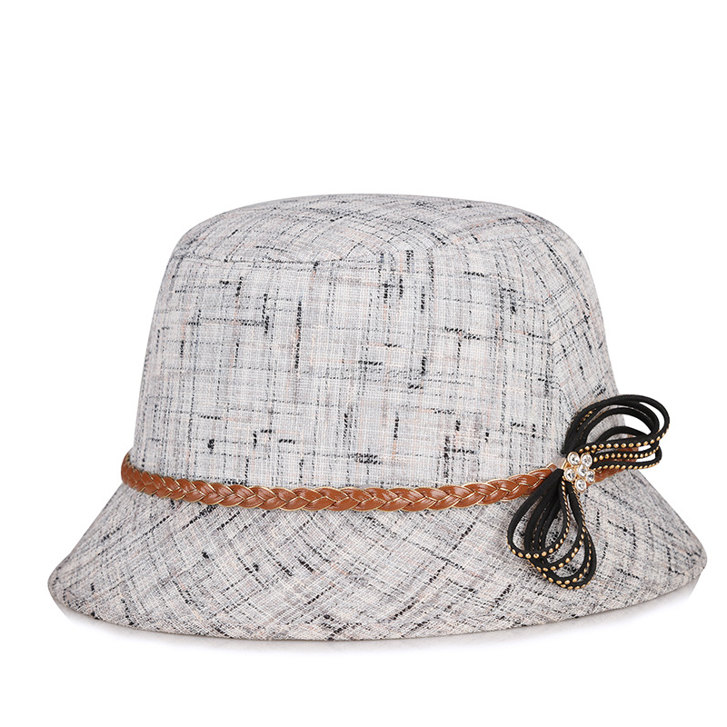 Sombrero Lino de mujer primavera y verano nuevo sombrero de protección solar al aire libre de moda y elegante para mamá sombrero de mujer entrega de una pieza