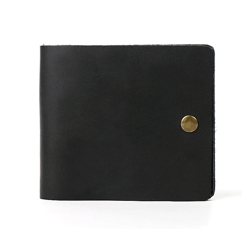 Men's and women's simple style wallet buckle handmade genuine leather wallet retro style horizontal cowhide clip wholesale agency 