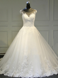 New summer fashion small round collar trailing bride wedding dresses and lace