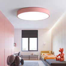 北歐簡約馬卡龍LED吸頂燈創意過道陽台圓形燈客廳兒童房吸頂燈具