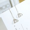 Japan and South Korea Simplicity three-dimensional Triangle Earrings S925 Sterling silver ear wire fashion Geometry have more cash than can be accounted for temperament Ear chain Female models