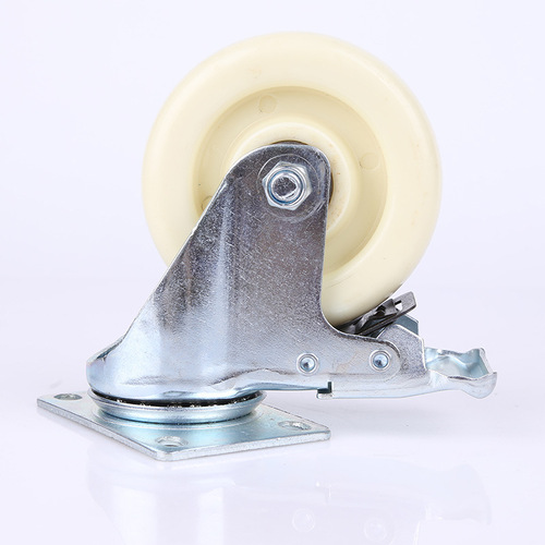 厂家直销科致高强度尼龙轮 3寸万向脚轮双轴承静音推车脚轮批发
