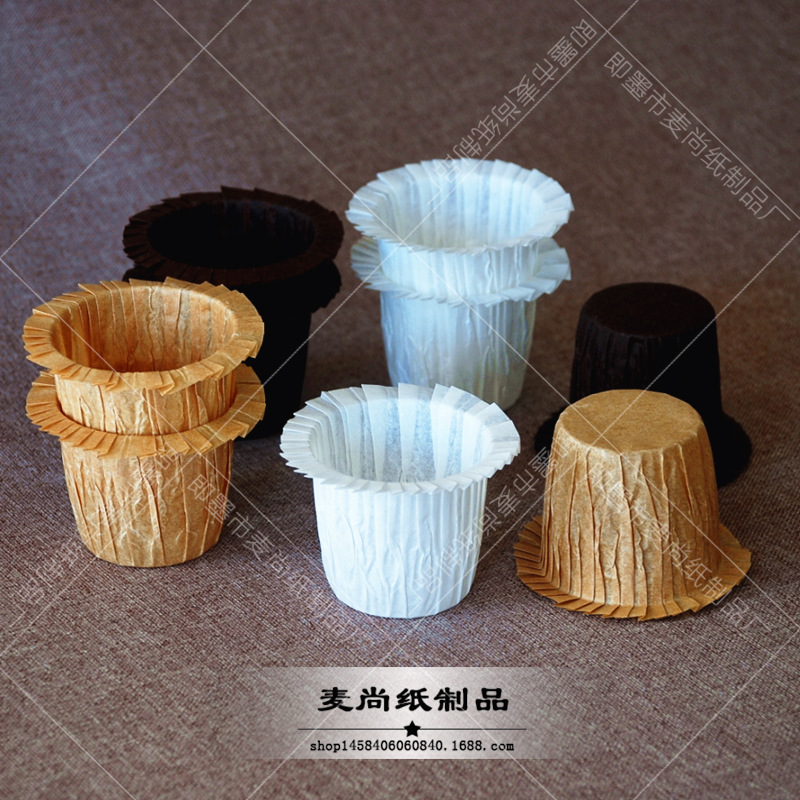 Exportación de calidad alimentaria resistente a altas temperaturas medio Cupcake grueso redondo flanger hornear pastel bandeja papel al por mayor