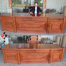 紅木大班台花梨木組合辦公桌刺蝟紫檀老板台中式仿古實木家具經理