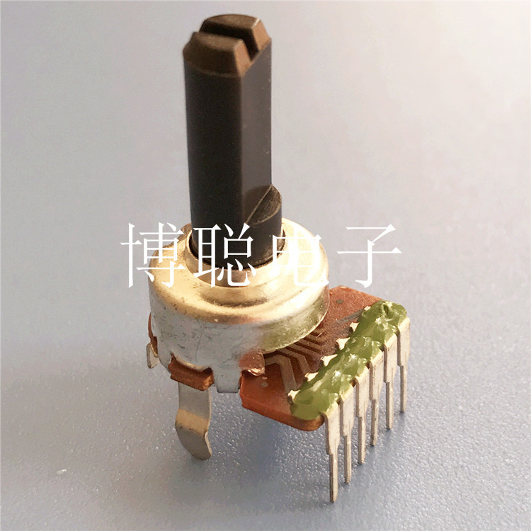 厂家直销12mm双联电位器 B50K 梅花塑胶柄高15mm 碳膜旋转6pin