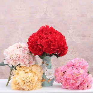 Simulation Hydronics wholesale Simulation Hydramal DIY handmade hydrangea wedding hydrangea 5 fork floral hydrangea flower