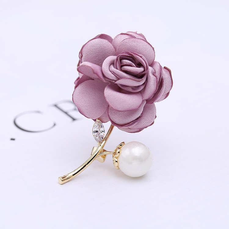 2018 Broche Pin De Tela Simple Rosa Delicada Accesorios Elegantes Accesorios Retro Accesorios De Suéter De Abrigo display picture 6