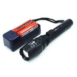 手握式电筒 XML-T6手电筒 LED伸缩强光充电手筒 超亮照明户外灯