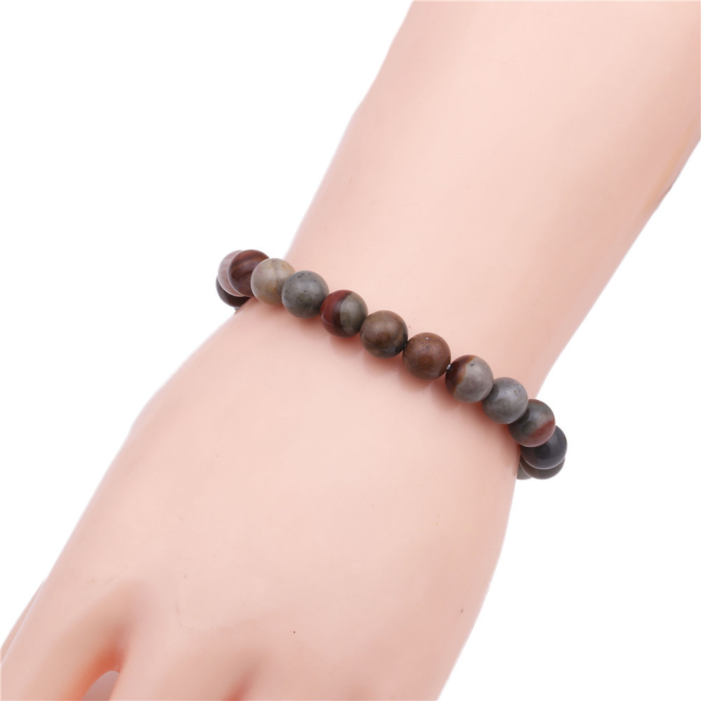 Hot 8mm Ocean Stone Bracelet Natural Stone DIY Beaded Bracelet