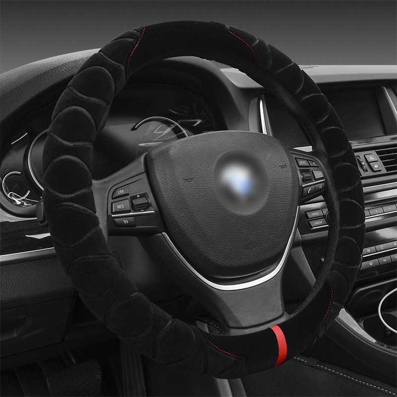 汽車方向盤套冬季短毛絨通用型把套38cm中號方向盤把套BT-815