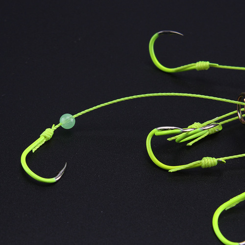 Iseni thin waist drum explosive hook fish hook set sea fishing string hook fishing gear sea fishing supplies big fish fluorescent bomb hook