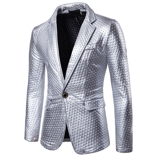 Men’s Suit Pure Color Thickened Quilt Cotton Compound Dot Embossing