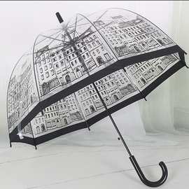 拱形蘑菇伞 韩国公主伞 阿波罗伞 英伦建筑物透明伞 雨伞批发
