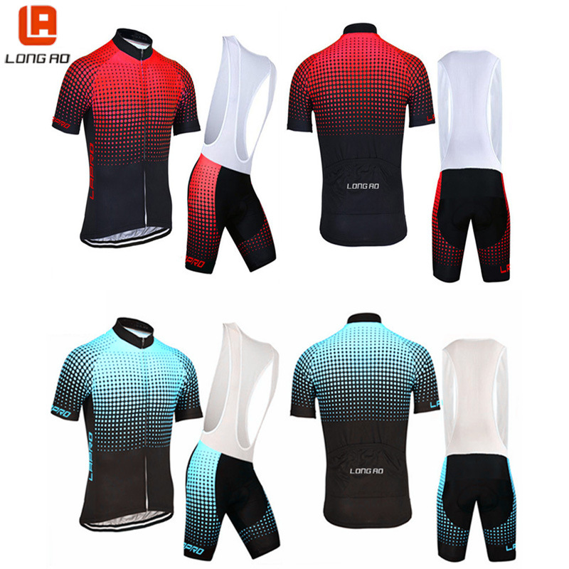 Summer moisture wicking cycling clothing suit short sleeve strap bicycle sports professional clothing wholesale custom