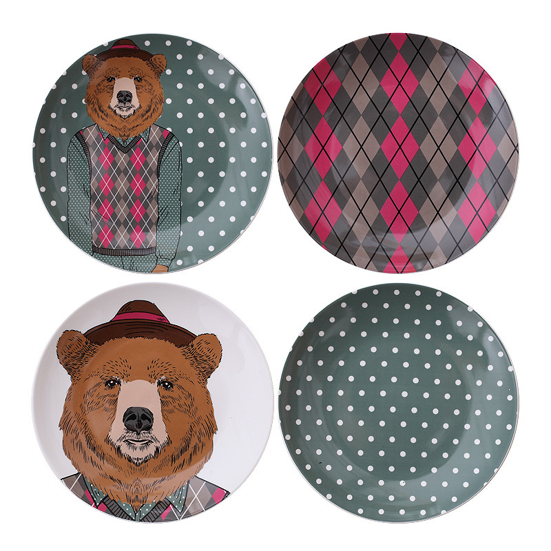 Nordic simple perro de dibujos animados decoración de la pared placa de cerámica placa colgante decoración de la pared de fondo decoración de la pared al por mayor