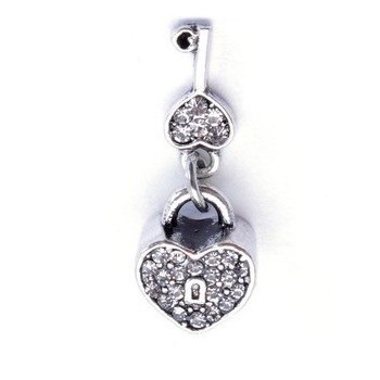 Simple Style Heart Shape Key Lock Alloy Plating Inlay Rhinestones Jewelry Accessories display picture 5