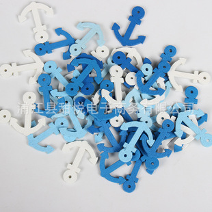 Wooden Navy Anchor Boat Pendant 3 Color Decorative Wooden Button Small Fresh Clothing Accessories DIY Handmade Button