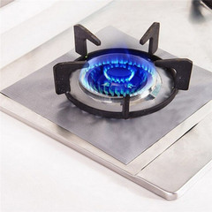 銀色煤氣灶保護墊 方形可水洗可裁剪煤氣灶墊 特氟龍不沾27*27cm