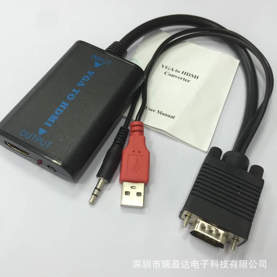 VGA To HDTV converter with USB with audio video converter 4