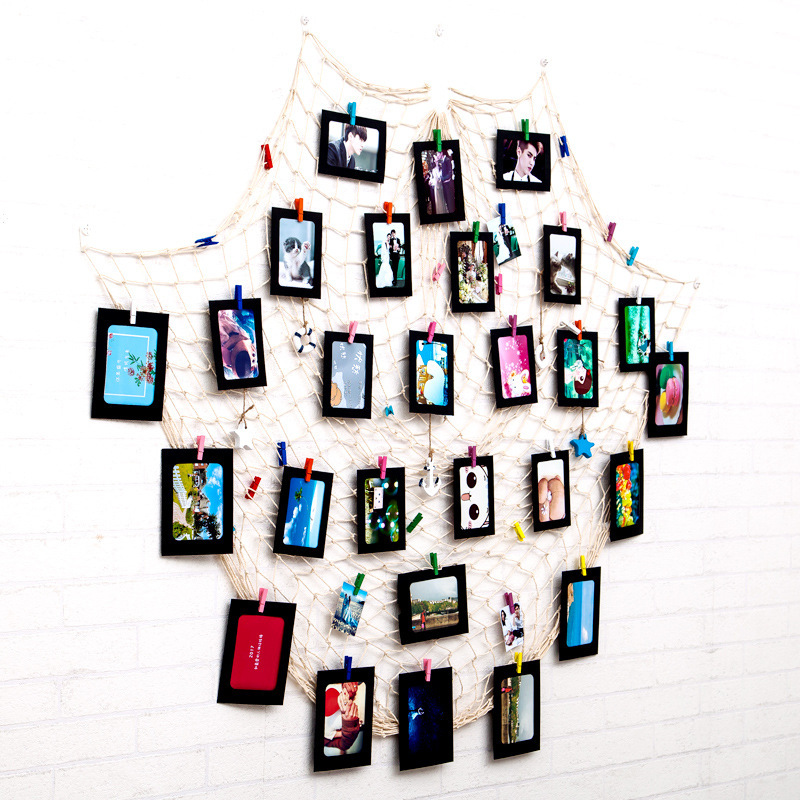 1*2m fishing net Photo Wall home simple decorative paper photo frame combination Photo Wall student party creative dormitory decoration
