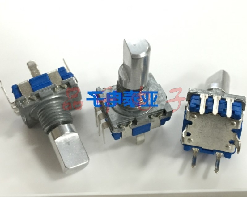 台产360°编码器开关EC11数字脉冲电位器20定位数20脉冲柄长15MM