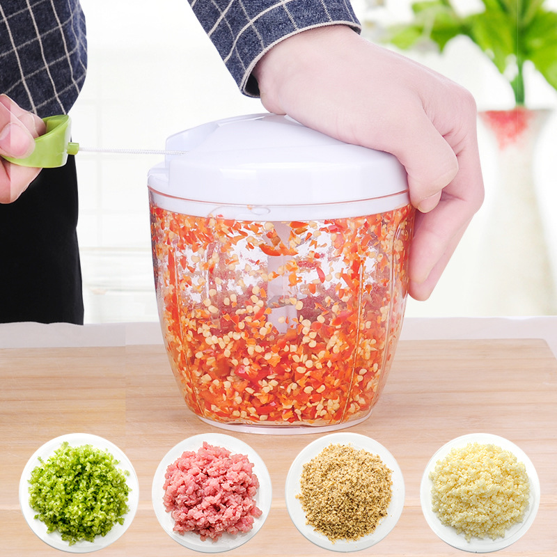 美之扣厨房多功能切菜器手动绞肉机绞菜搅菜搅碎菜机蒜泥器绞馅神|ms