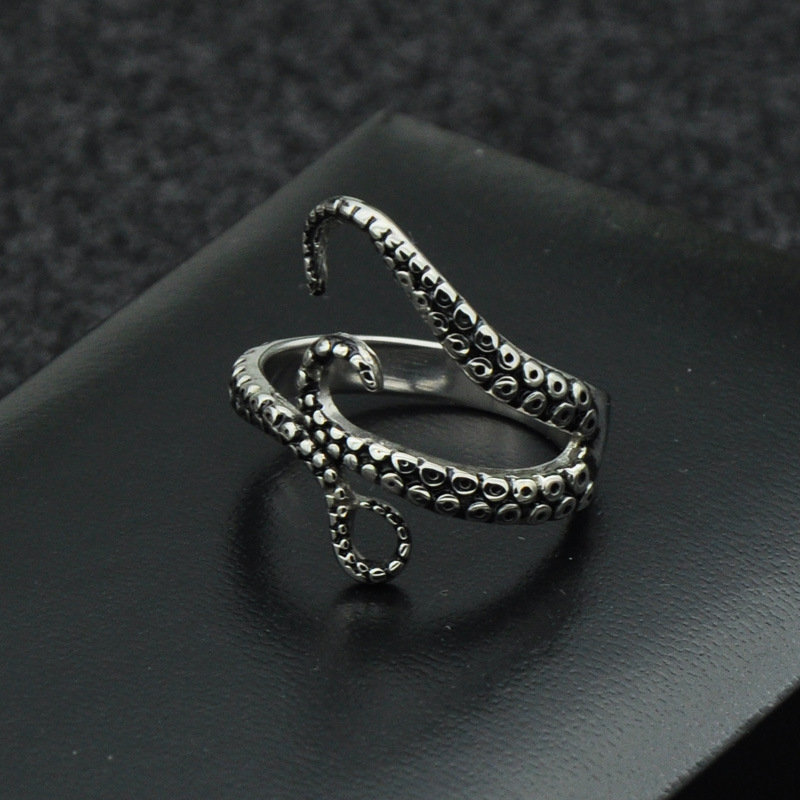 Großhandel Schmuck Punk Octopus Tentakel Edelstahl Verstellbarer Ring Nihaojewelry display picture 11