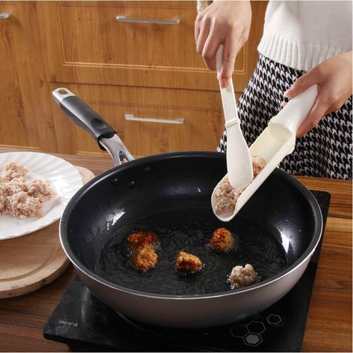 Kitchen DIY meatball maker two-piece set with spatula, fish and shrimp meatball mold, vegetarian meatballs can be customized with LOGO