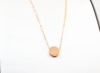 Fashionable golden accessory stainless steel, necklace, pink gold, wholesale