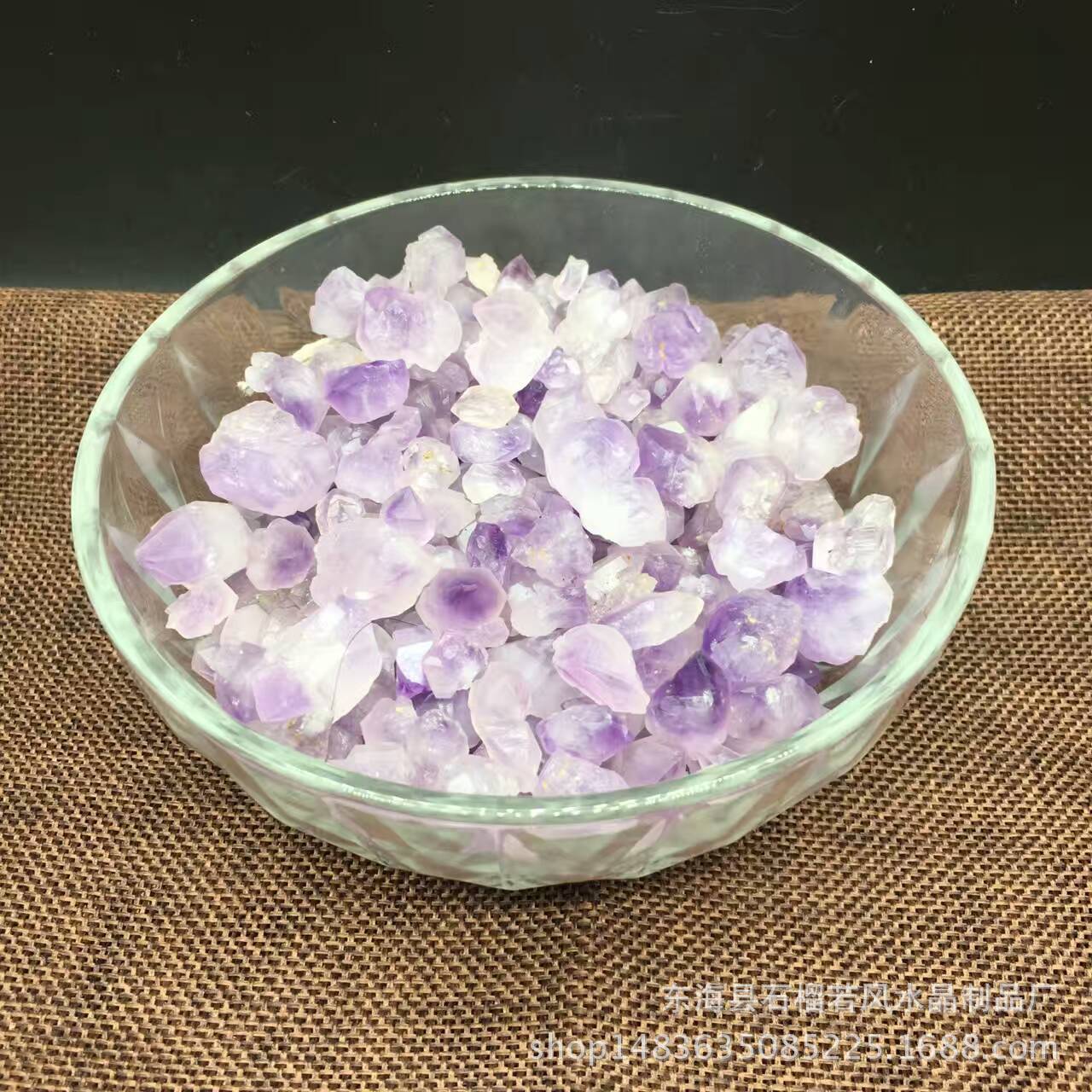 天然紫水晶 小晶牙 装潢装饰材料 鱼缸 花盆每件1公斤