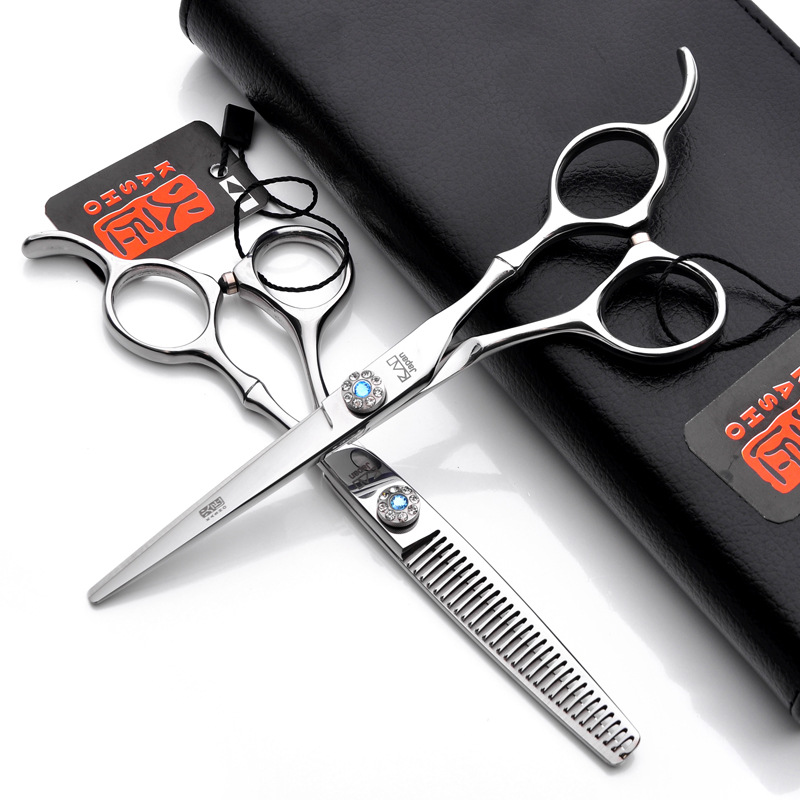 6.0寸火匠 蓝宝石竹节柄 美发剪刀 理发剪 平剪 刘海剪 牙剪 打薄