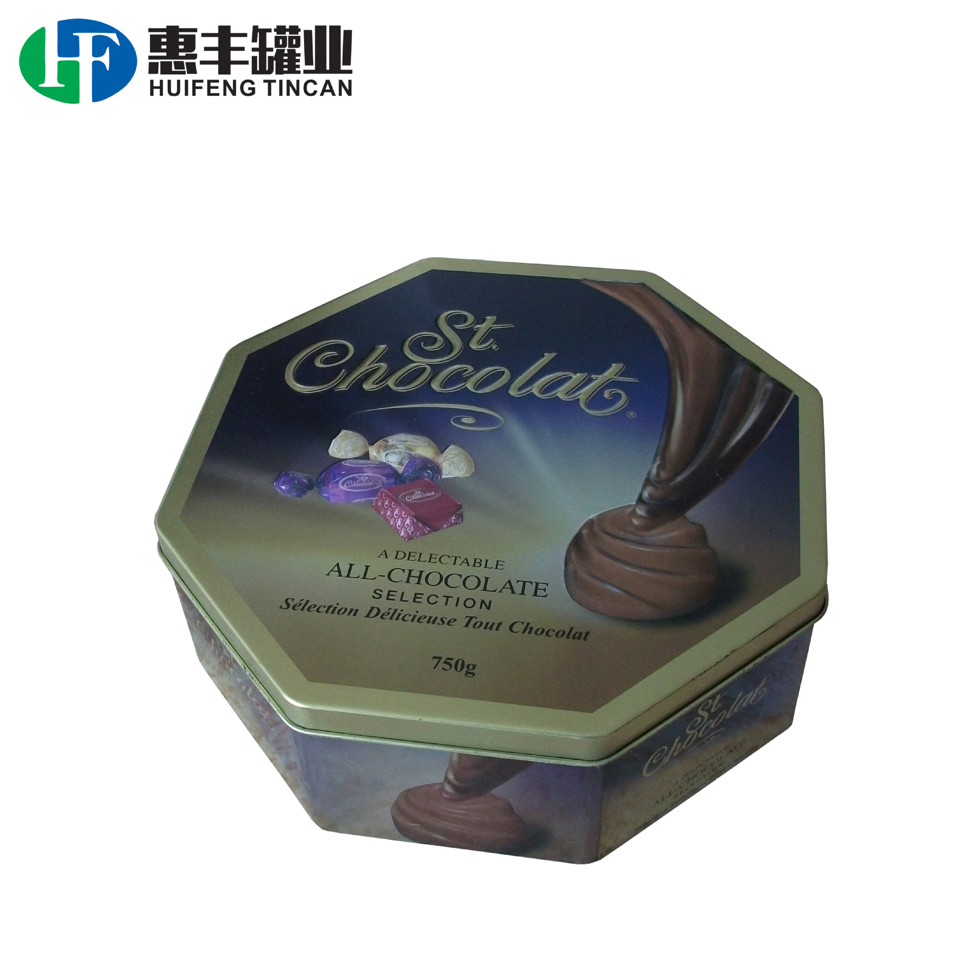 生产马口铁巧克力罐 六角咖啡罐 八角食品糖果罐五角铁盒TIN BOX