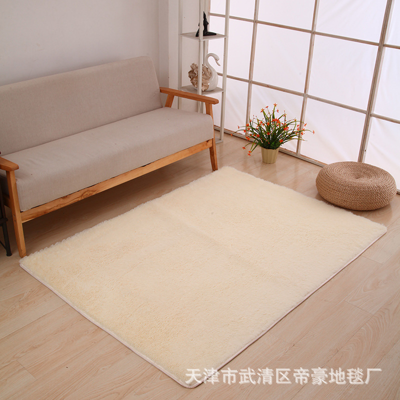 Alfombra de Pelo Largo de Seda Sintética para Sala de Estar, Dormitorio, Junto a la Cama, Resistente a las Manchas y Fácil de Cuidar, Alfombra de Dormitorio