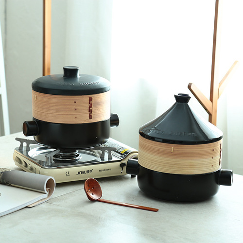 Commercial ceramic pot with steamer, stone tagine pot, ceramic pot kitchenware rice cooker pot, soup pot, stew pot