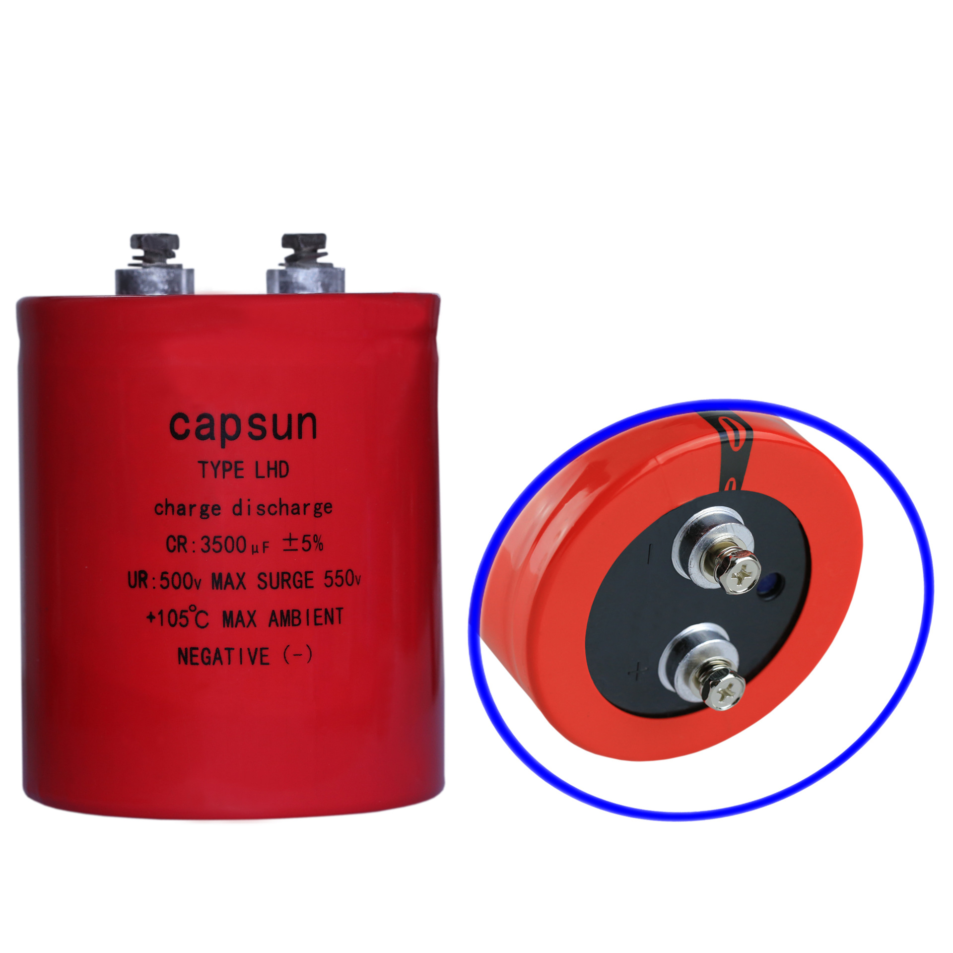 深圳厂家CAPSUN LHD 500v3500uf长寿命快速充放电铝电解电容器