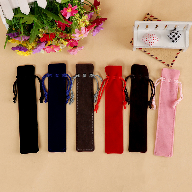 现货双面绒钢笔袋自拍杆袋双面绒口红袋筷子袋吸管包装袋定制批发