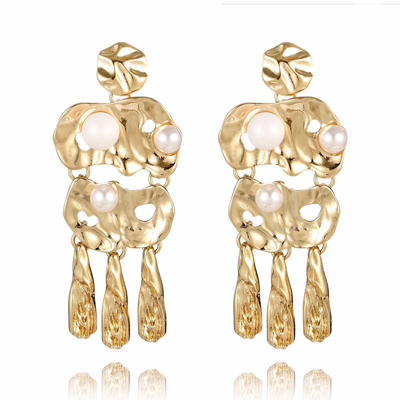 Fashion Alloy plating earring(Golden)NHGY1545-Golden