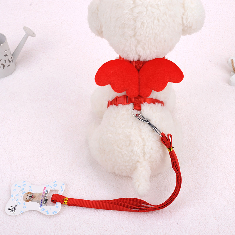 New Cat Rope Angel Wings Traction Rope Pet Teddy Puppy Cat With I-shaped Traction Rope Chest Strap