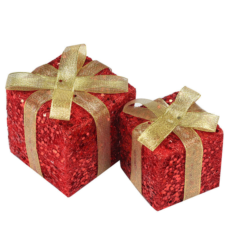 „8 cm Weihnachtsgeschenkset aus Jutefasern – Dekorativer Schmuck für Baum, Party und Heimdekoration (Gold/Rot/Weiß)“_voghion.com