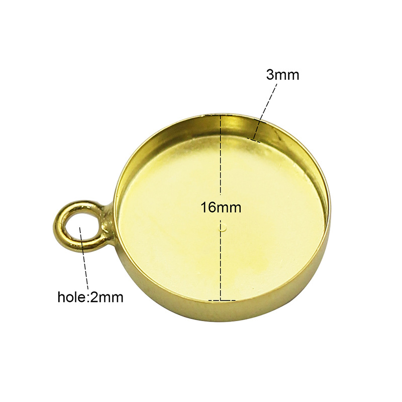 16mm Jewelry Making Size 1 Piece 16mm 925 Sterling Silver Round Pendant Base Support