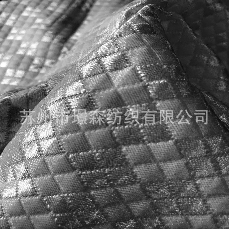 菱形格提花布 全涤有光菱形图 100D+80DX300D+80D+150D 女装
