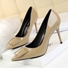 Korean fashion professional ol high heels women’s shoes thin heel high heel patent leather shallow mouth pointed square 