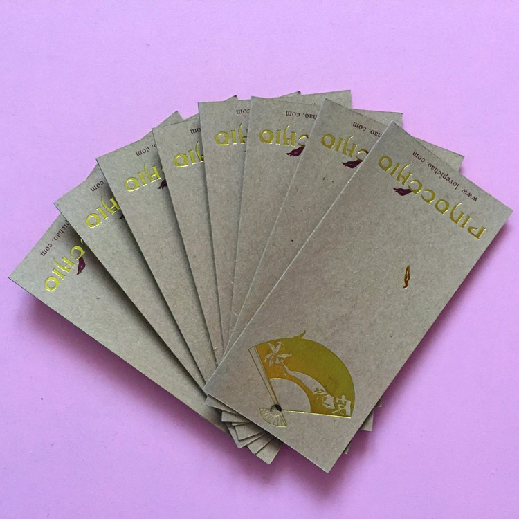 精美烫金工艺简约美观吊牌 高级扇子图案吊牌 当天发货