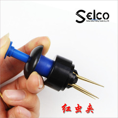 Red worm holder, metal earthworm holder with bait device, worm hook sandworm holder, fishing gear small accessories fishing supplies