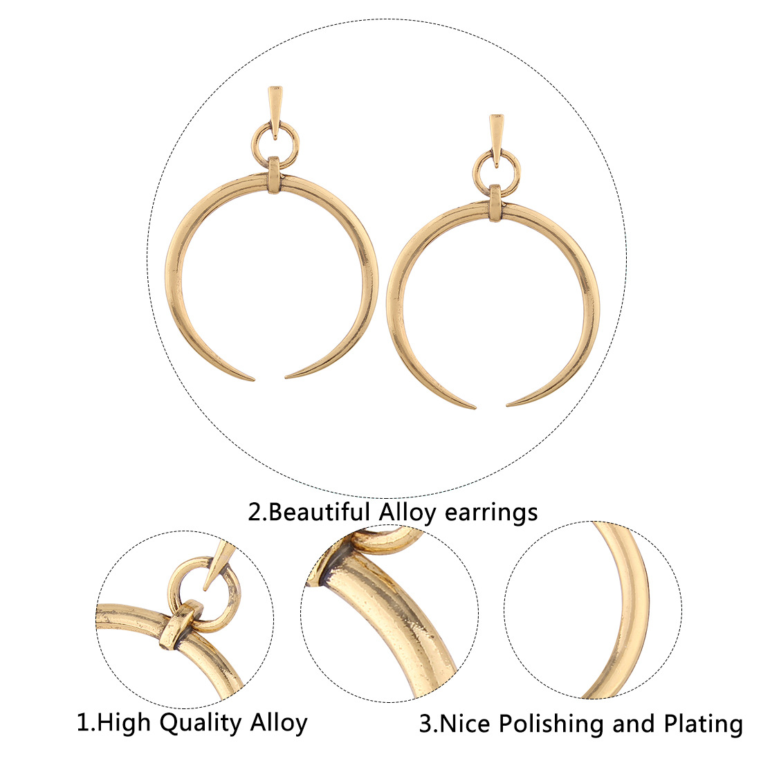 Simple alloy Diamond earring (Ancient silver)NHNMD3821-Ancient silver