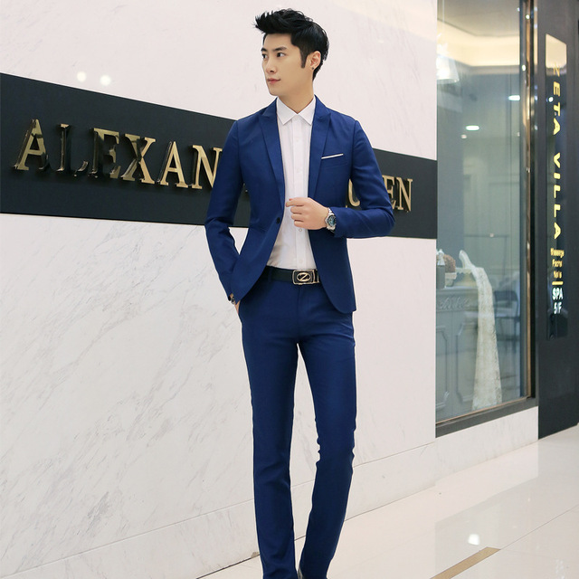 2018 nam mới kinh doanh thời trang phù hợp với phiên bản Hàn Quốc của quần áo phù hợp với nam giới nhà máy phù hợp với thương mại nước ngoài Bộ đồ