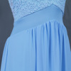 European and American sexy blue lace chiffon long evening dress